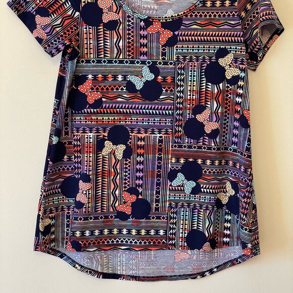 Disney Lularoe XXS Minnie Mouse short sleeve t-shirt bohemian Aztec purple pink - Picture 3 of 7
